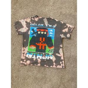 Children’s Roblox Tee - Ninja - Acid Wash - Bleach Splatter - size 10/12